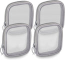 Axooms 4-Piece Mesh Makeup Bag Set, Clear Travel Cosmetic Bags with Zippers, Small Toiletry Pouches in Multiple Sizes