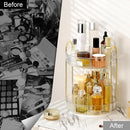 Axooms 360° Rotating Makeup Organizer for Bathroom Countertop, 3-Tier Cosmetic and Perfume Storage Shelf, Gold
