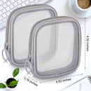Axooms 4-Piece Mesh Makeup Bag Set, Clear Travel Cosmetic Bags with Zippers, Small Toiletry Pouches in Multiple Sizes