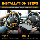 Axooms 2-in-1 Car Steering Wheel Desk | Laptop Tray with Pen Holder | Car Food Tray with Cup Holder | Multi-Purpose Travel Car Accessory