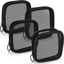 Axooms 4-Piece Mesh Makeup Bag Set, Clear Travel Cosmetic Bags with Zippers, Small Toiletry Pouches in Multiple Sizes