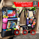 Axooms Car Seat Back Organizer, Backseat Protector with Touchscreen Tablet Holder, Kids' Car Organizer, Travel Accessories, 9 Pockets, 2-Pack