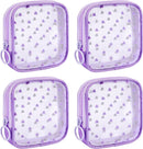 Axooms 4-Piece Small Nylon Mesh Zipper Bag Set, Multipurpose Cosmetic Pouches for Travel, Office Supplies and Travel Accessories, Black, Size S