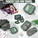 Axooms 4-Piece Mesh Makeup Bag Set, Clear Travel Cosmetic Bags with Zippers, Small Toiletry Pouches in Multiple Sizes