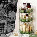 Axooms 360° Rotating Makeup Organizer for Bathroom Countertop, 3-Tier Cosmetic and Perfume Storage Shelf, Gold