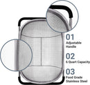 Axooms Stainless Steel Over-the-Sink Strainer Basket with Rubber Handles, Fine Mesh, Expandable Kitchen Colander
