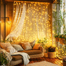 Axooms 195 LED Curtain Backdrop Lights 6.5×5 ft - Hanging Fairy Curtain Lights with 8 Lighting Modes & Remote Control for Bedroom, Window, Wall, Graduation & Indoor/Outdoor Decor