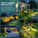Axooms Solar LED Path Lights - Outdoor Garden Walkway Lawn & Patio Stainless Steel Lights, 12-Pack | Warm White & White LED, Classic Style for Yard, Garden & Patio Decor