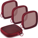Axooms 4-Piece Mesh Makeup Bag Set, Clear Travel Cosmetic Bags with Zippers, Small Toiletry Pouches in Multiple Sizes