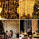 Axooms 195 LED Curtain Backdrop Lights 6.5×5 ft - Hanging Fairy Curtain Lights with 8 Lighting Modes & Remote Control for Bedroom, Window, Wall, Graduation & Indoor/Outdoor Decor