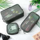 Axooms 4-Piece Mesh Makeup Bag Set, Clear Travel Cosmetic Bags with Zippers, Small Toiletry Pouches in Multiple Sizes