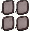 Axooms 4-Piece Small Nylon Mesh Zipper Bag Set, Multipurpose Cosmetic Pouches for Travel, Office Supplies and Travel Accessories, Black, Size S