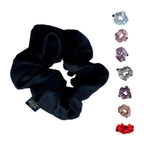 Axooms Large Silk Hair Scrunchies – 2-Pack Jumbo Satin Elastics, No-Pull Hair Ties for Thick & Thin Hair (Ponytails, Buns & Braids)