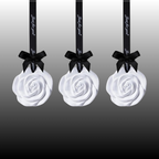 Axooms 3-Pack Flower-Shaped Scented Capsules – Hanging Ceramic Sachets for Closets, Drawers, Cars & Small Spaces (Floral, White)