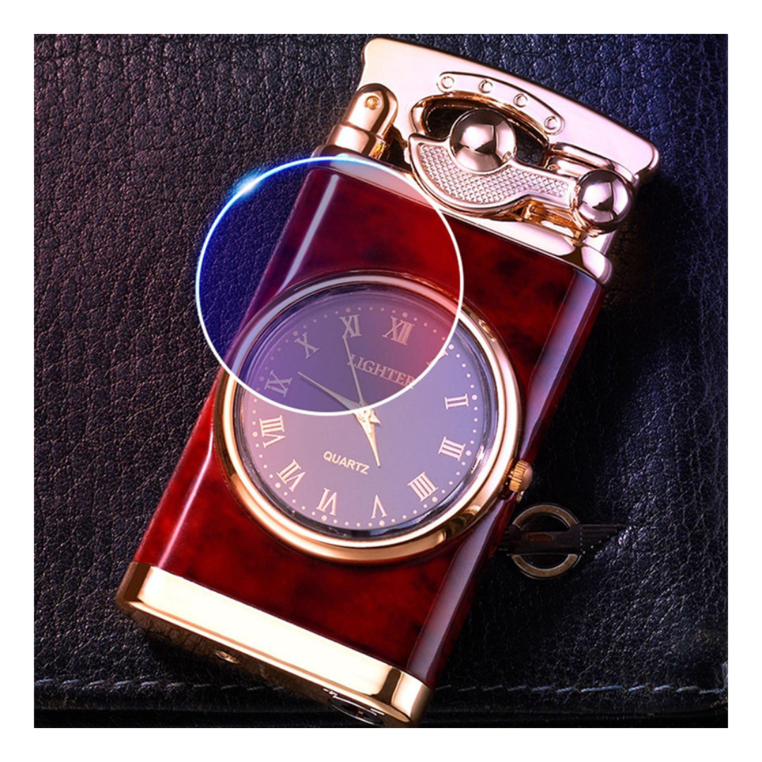 2-in-1 Electric Lighter with Built-in Watch and Rocker Arm